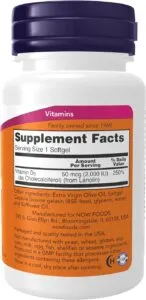 Vitamina D3 2000 UI Now Foods AMAZON Verso