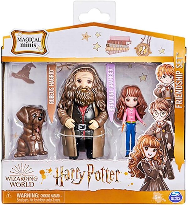 Bonecos Amuletos Mágicos Hermione e Hagrid - Coleção Wizarding World Harry Potter